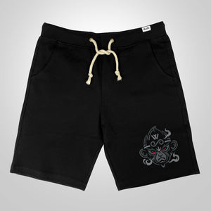 A Japanese style black shorts featuring the great sage wukong, printed on the left - anatta streetwear