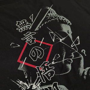 Black t-shirt with Buddha graphic and Japanese lettering -1 – Anatta