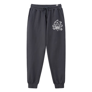 A Japanese style dark grey sweatpants featuring the great sage wukong, printed on the left - anatta streetwear