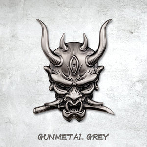 Japanese Hannya - 3D Metal Sticker - Car Decal - Metal Decal -4