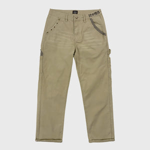 Front view of Khaki Heavyweight Cargo Pants - Anatta Streetwear