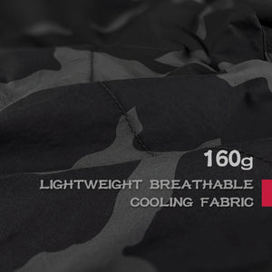 Camouflage fabric with text indicating '160g Lightweight Breathable Cooling Fabric' - Anatta Streetwear