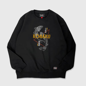 KOI - A Japanese style black sweatshirt featuring a design of traditional Japanese koi fish, printed on the front