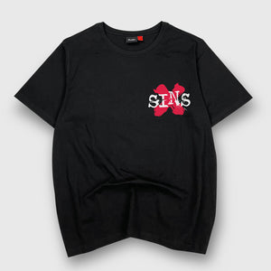 Do no evil - A Japanese style black heavyweight T-shirt featuring a graphic design printed on the front