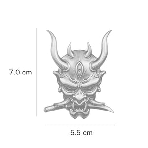 Japanese Hannya - 3D Metal Sticker - Car Decal - Metal Decal -6