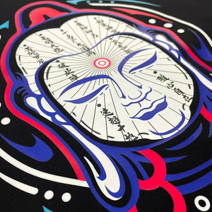 Buddha Head - a close-up of the graphic design of a buddha head, printed on the Japanese style heavyweight T-shirt-2