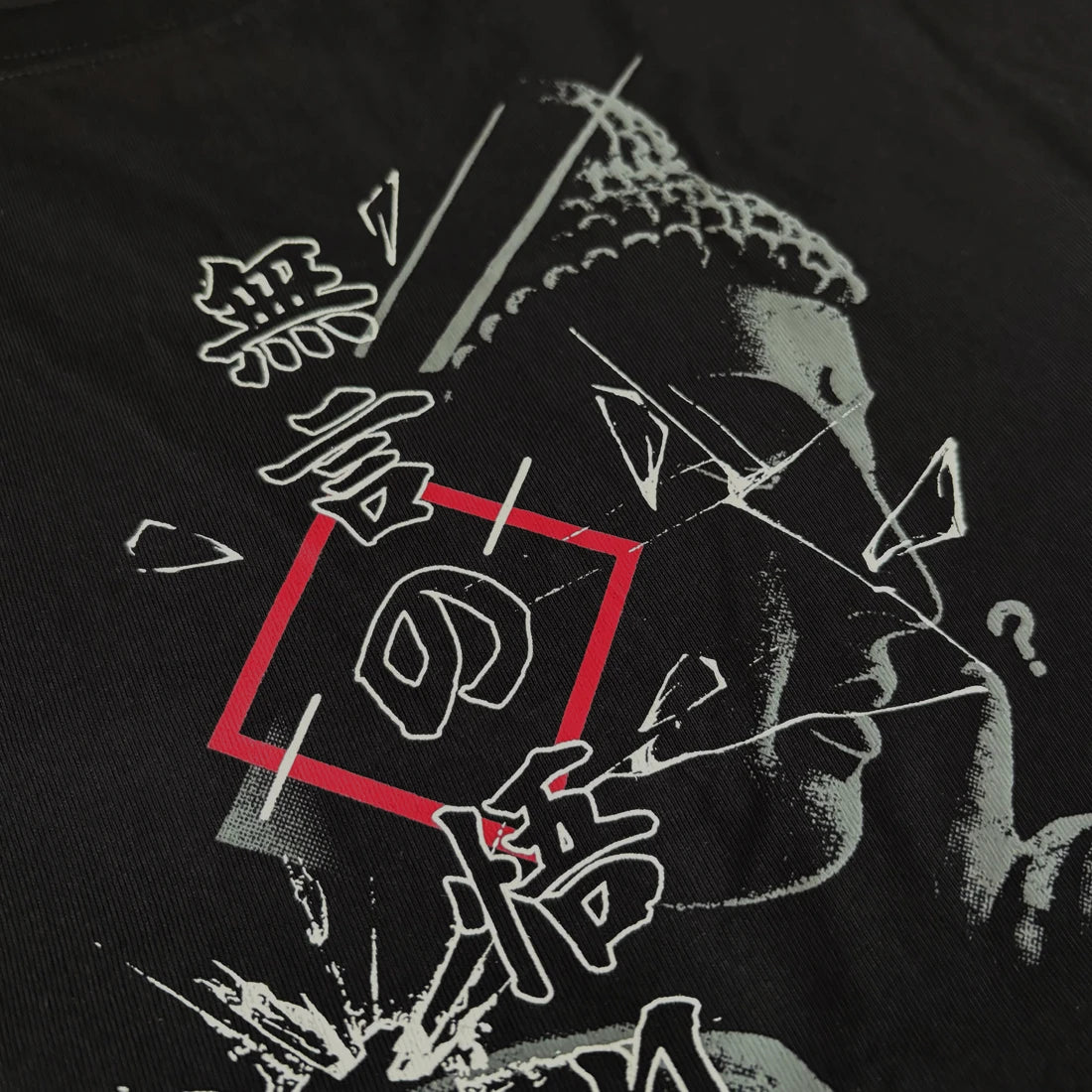Black t-shirt with Buddha graphic and Japanese lettering -1 – Anatta