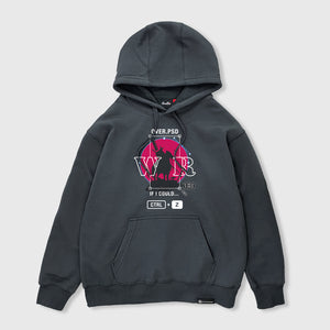 Ctrl+Z - A Japanese style dark grey hoodie featuring a unique Japanese warrior graphic design on the front. 