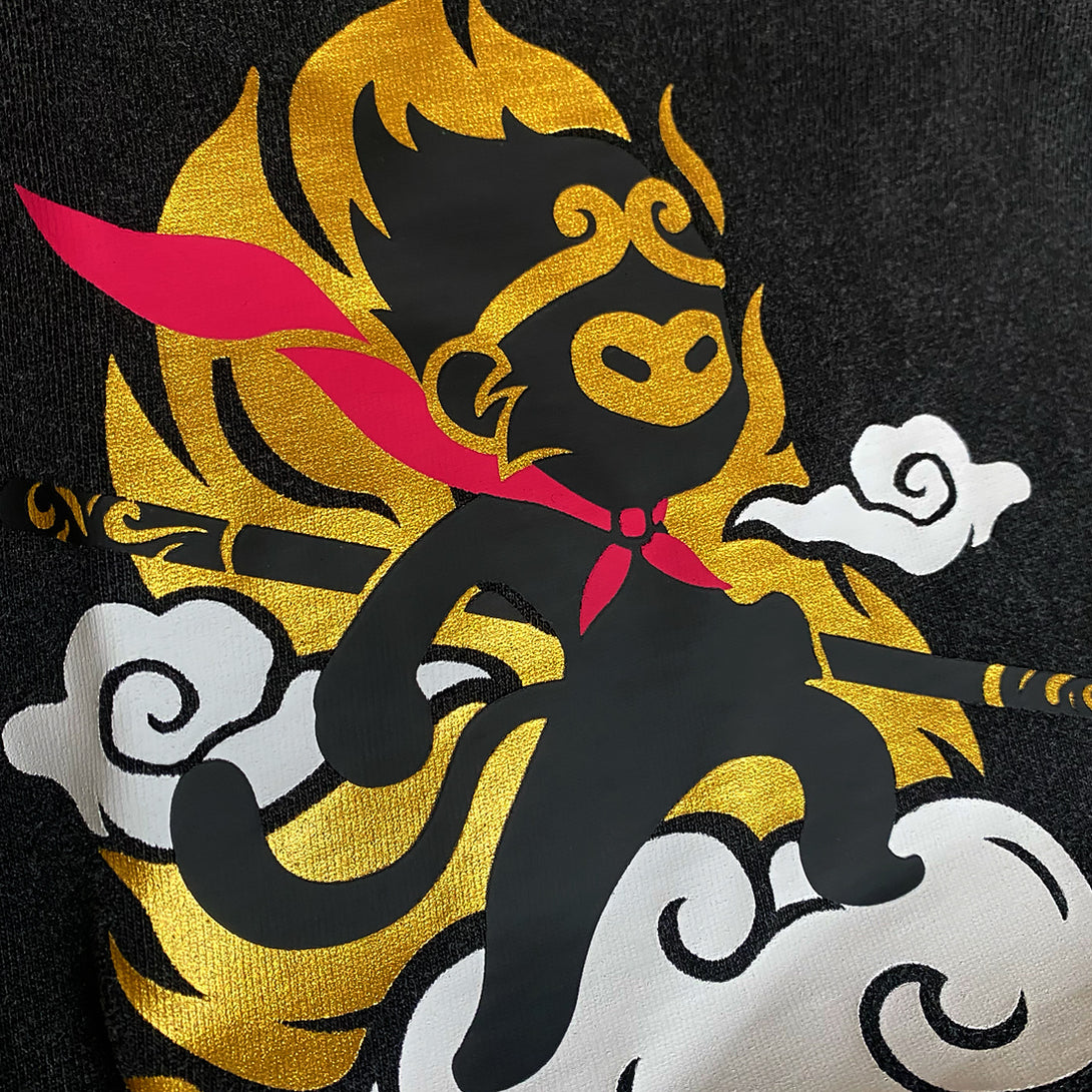 Vintage Black t-shirt with Wu Kong logo and design - anatta streetwear special edition-2