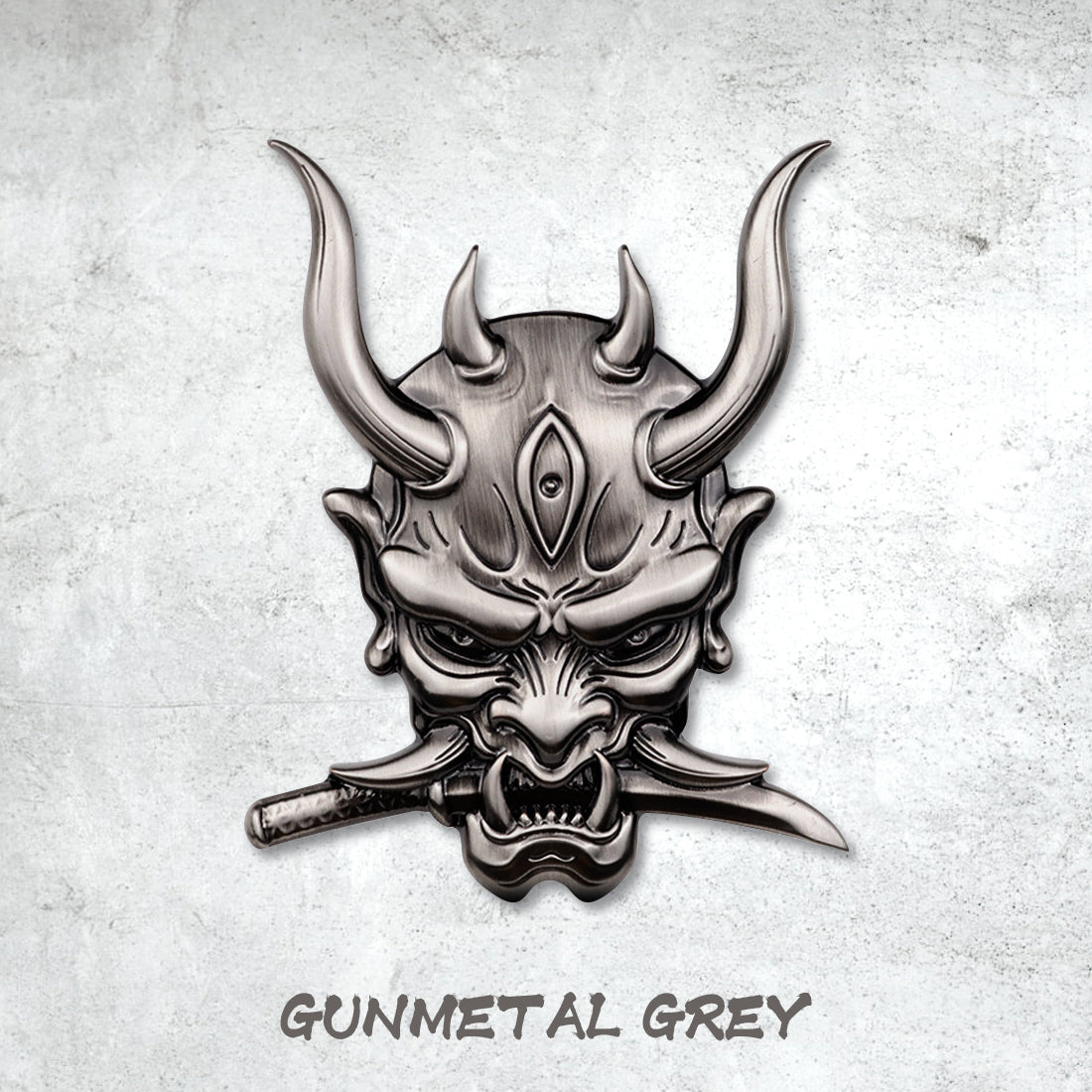 Japanese Hannya - 3D Metal Sticker - Car Decal - Metal Decal -4