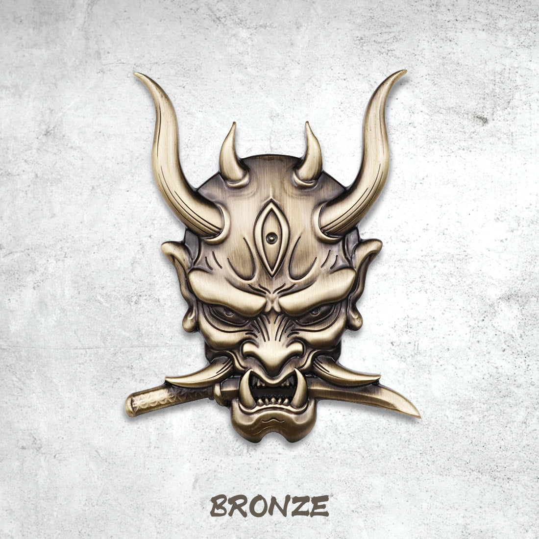 Japanese Hannya - 3D Metal Sticker - Car Decal - Metal Decal -5