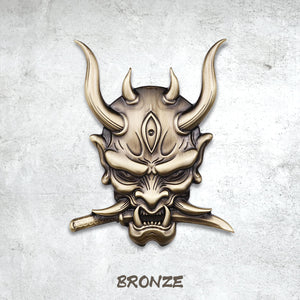 Japanese Hannya - 3D Metal Sticker - Car Decal - Metal Decal -5
