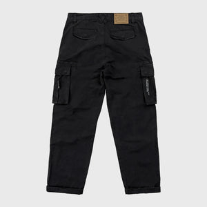 back view of Vintage-Washed Heavyweight Cargo Pants - - Anatta Streetwear