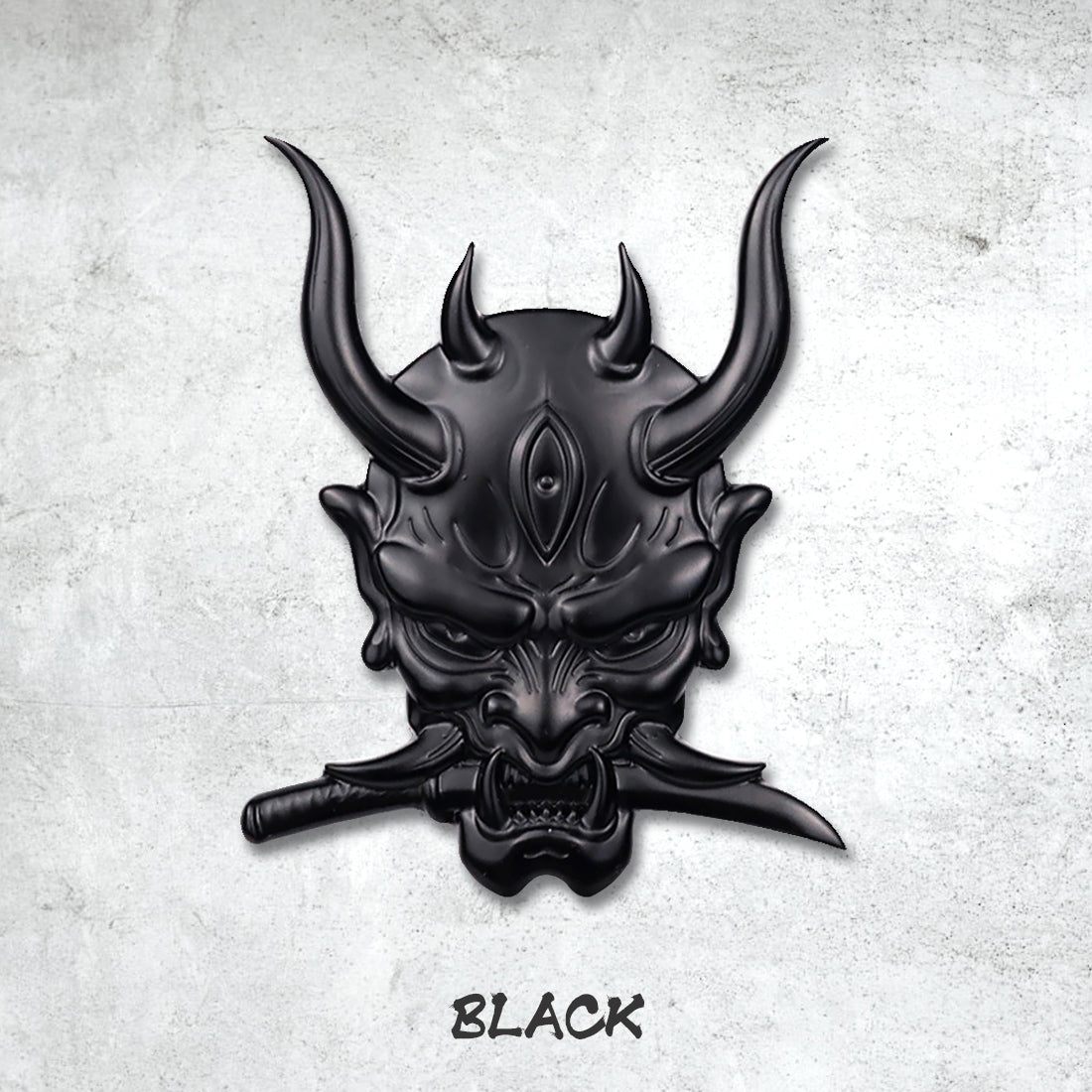Japanese Hannya - 3D Metal Sticker - Car Decal - Metal Decal -1