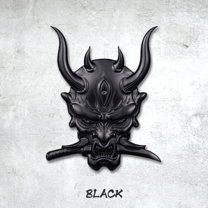 Japanese Hannya - 3D Metal Sticker - Car Decal - Metal Decal -1