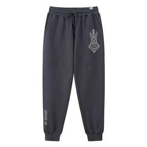 Kabura-ya - A Japanese style dark grey sweatpants featuring a design of the traditional Japanese arrow, printed on the left. the word Kabura-ya are printed on the right.