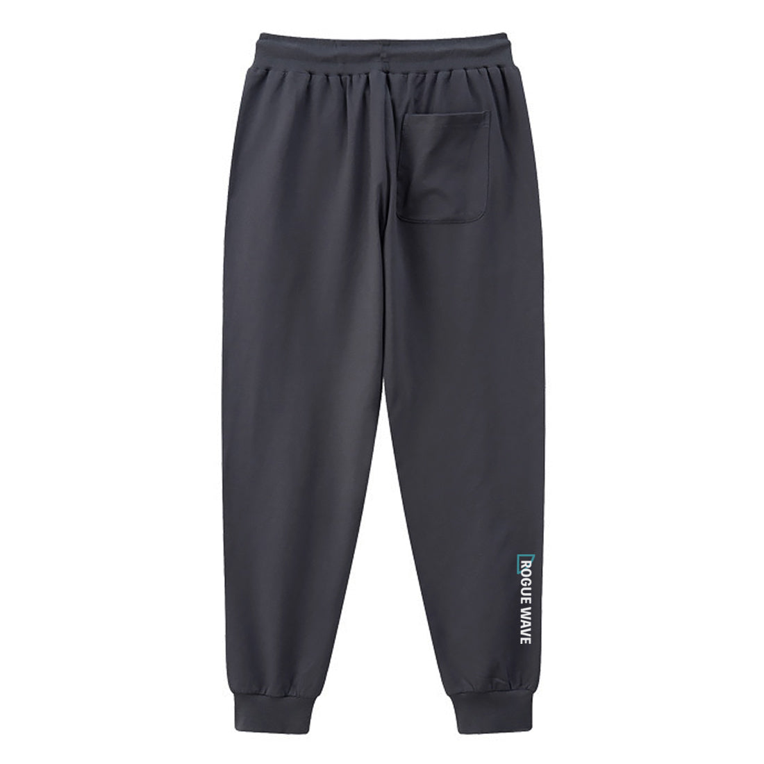 Rogue wave - A Japanese style dark grey sweatpants with a small graphic printed on the back-back view